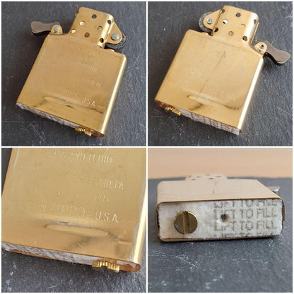 CAT Caterpillar Authentic Machines Brass Gold Zippo Oil Lighter 2005 MIB Rare