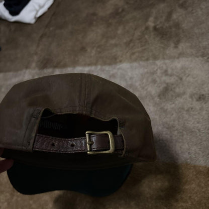 Rrl Double Rl Corduroy Oiled Cap Brown Logo Embroidery