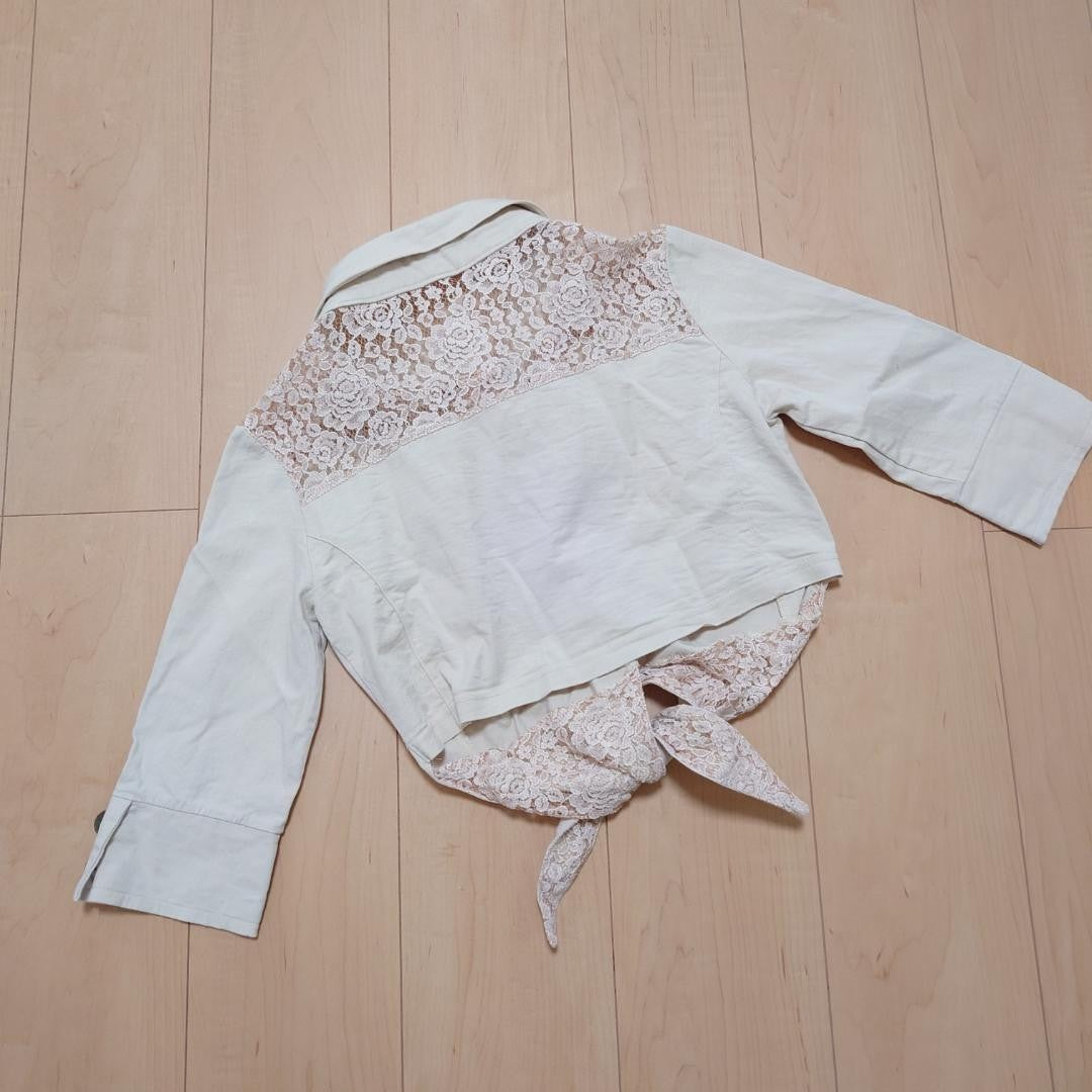 d.i.a. Military Front-Tie Cropped Lace Shirt Women's Free Size