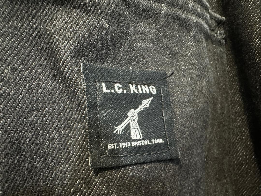 LC King Pointer Black Denim Chore Coat Charcoal Used JAPAN
