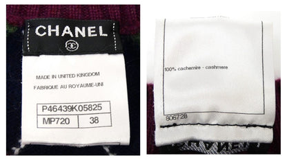 CHANEL Argyle Crew neck Knit Sweater size 38 Multicolor Women's cashmere Used