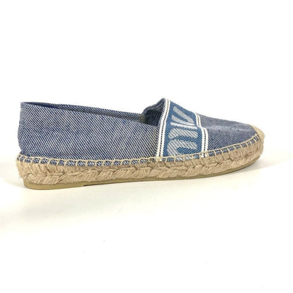 MIUMIU logo Shoes Slip-on Flats Espadrille cotton blue/White