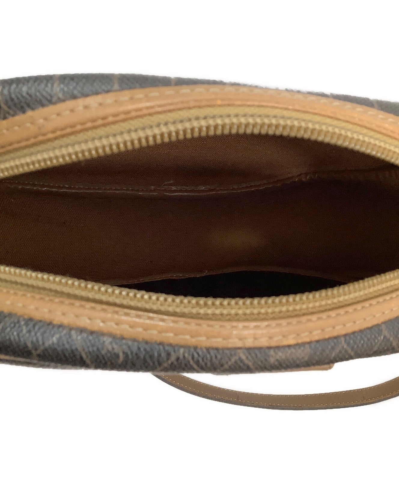 Dior Honeycomb Shoulder Crossbody Bag Brown Canvas Leather Vintage Authentic