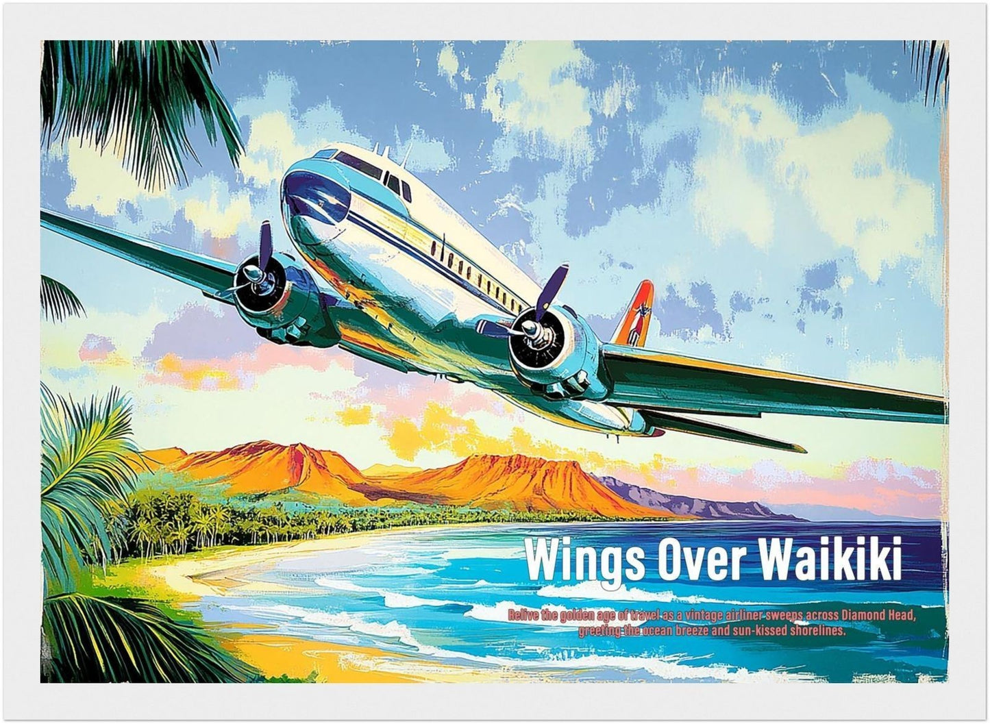 Wings Over Waikiki｜Hawaiian Art A4｜Limited to 1 piece・Leaf Aloha