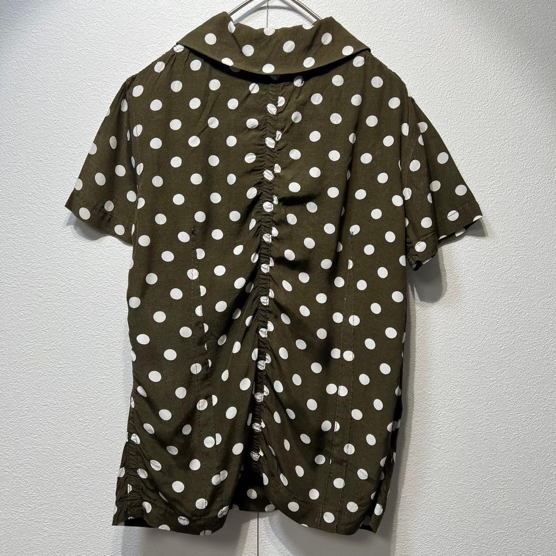 Tricot Comme des Garçons Women Dotted round collar shrunken design shirt size M