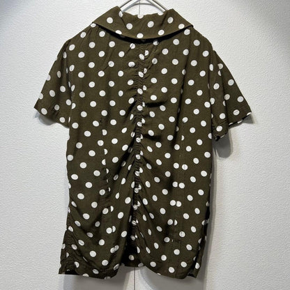Tricot Comme des Garçons Women Dotted round collar shrunken design shirt size M