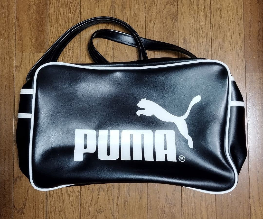 PUMA enamel shoulder bag, vintage black, affordable