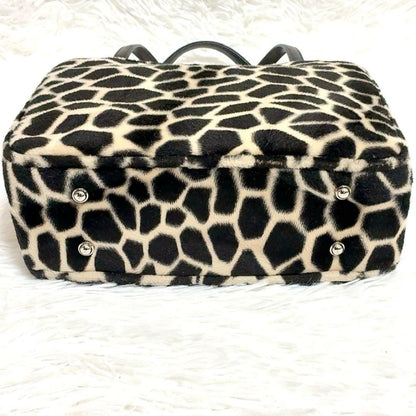 Kate Spade Handbag Leopard Giraffe Print Casual Women's Pre-Owned From Japan