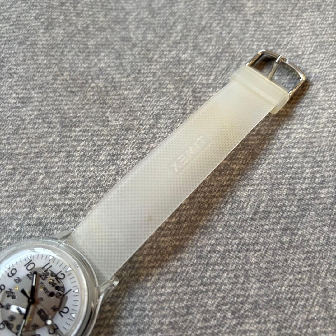 TIMEX x BEAMS Collaboration Skeleton Watch White Quartz Unisex Used No Box Rare