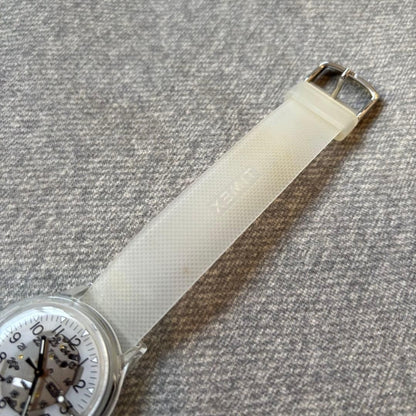 TIMEX x BEAMS Collaboration Skeleton Watch White Quartz Unisex Used No Box Rare