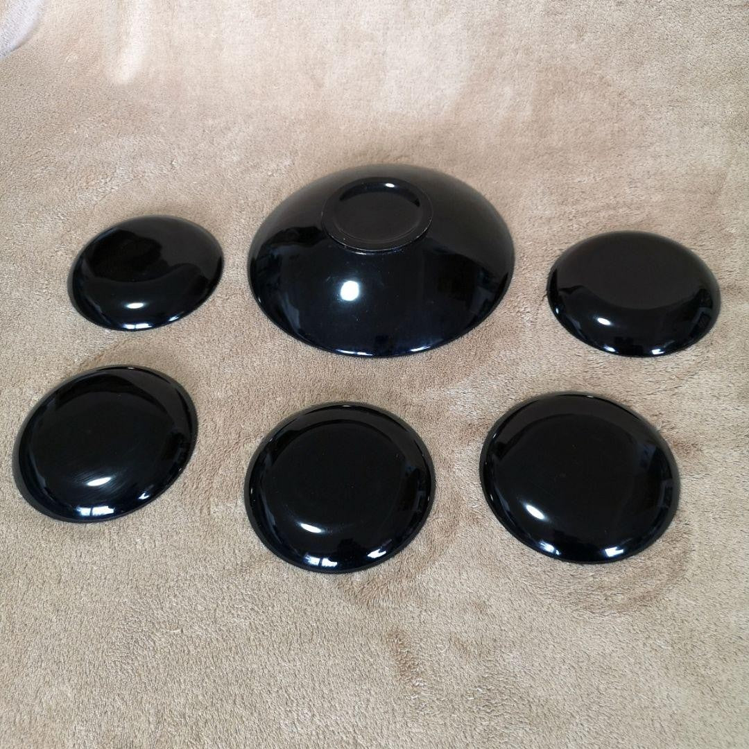 【Showa Retro 1960s】Lacquerware: Large 1 piece, Small 5 pieces
