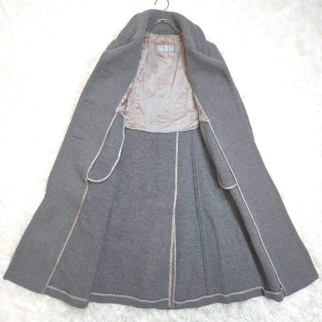 Max Mara Long Coat A-Line Wool/Angora Blend Size:42/US:8 Gray 141916K Authentic