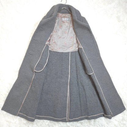 Max Mara Long Coat A-Line Wool/Angora Blend Size:42/US:8 Gray 141916K Authentic