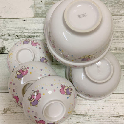 RARE Sanrio Little Twin Stars Kiki Lala 2004 Ceramic Bowl Set of 3