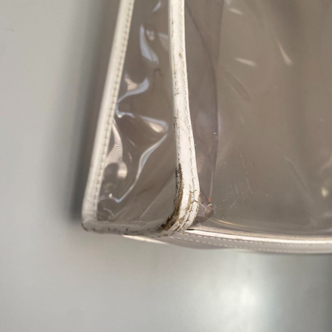 Vintage GUCCI Clear PVC Tote Bag White Shouder Bag Women C-250715-4