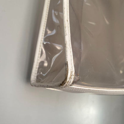 Vintage GUCCI Clear PVC Tote Bag White Shouder Bag Women C-250715-4