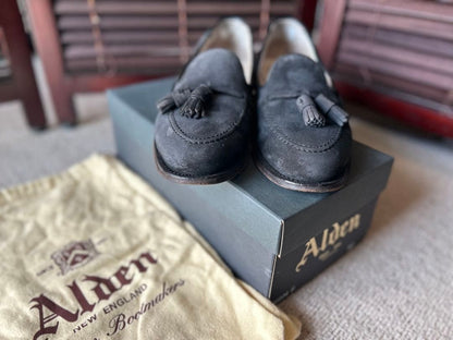 Alden Shoes 36204F Tassel Loafers Navy Suede Leather Men Size US 7.5 B/D