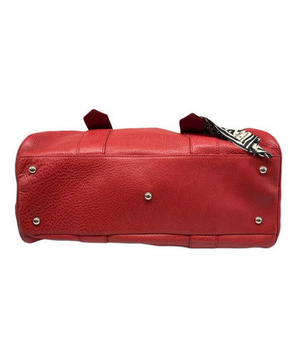 LONGCHAMP x KATE MOSS Leather Mini Boston Bag Red Hand Bag Womens Authentic