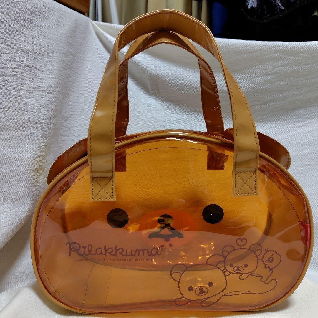 San-X Rilakkuma Face-Shaped Clear Bag Korilakkuma Kiiroitori Unused 2011 Rare
