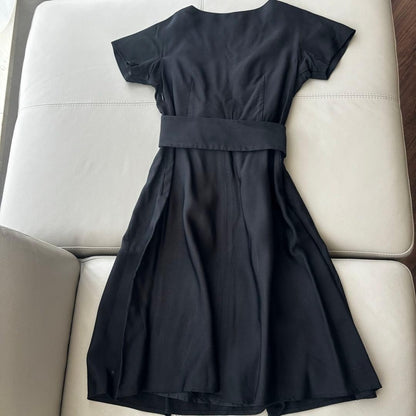 McQ Alexander McQueen Dress Waist Ribbon Black Size XS