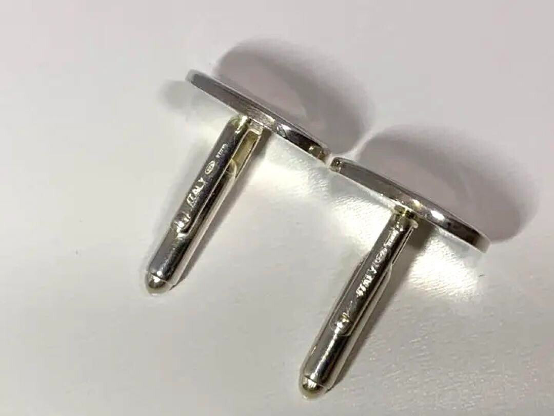 Tiffany & Co. Authentic Cufflinks Tie Pin Silver925 Blue Oval Men's With Box Bag