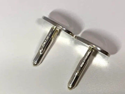 Tiffany & Co. Authentic Cufflinks Tie Pin Silver925 Blue Oval Men's With Box Bag