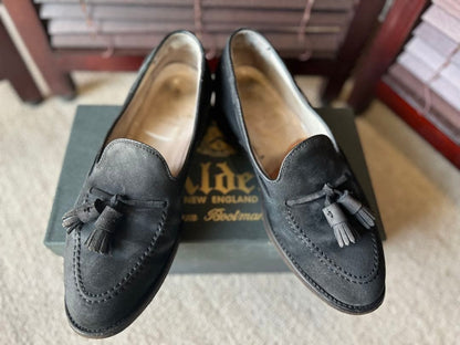 Alden Shoes 36204F Tassel Loafers Navy Suede Leather Men Size US 7.5 B/D