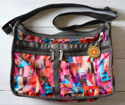 LeSportsac x Disney It's a Small World Shoulder Bag Red Multicolor Nylon