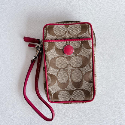 COACH Cigarette Case DigiCam Pouch 14x9cm 00s Archive Y2K Rare Pink Beige Japan