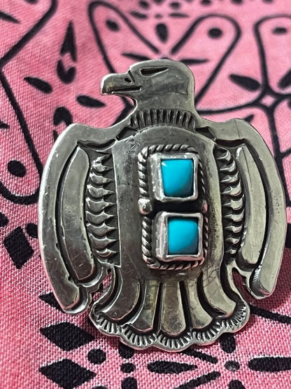 30s/40s Indian Jewelry Thunderbird Ring NAVAJO