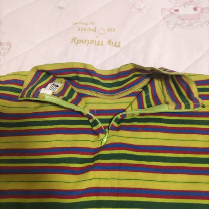 USED REDUCED PRICE RETRO ISSEY MIYAKE STRIPED SKIRT SET (SIZE M) GOOD
