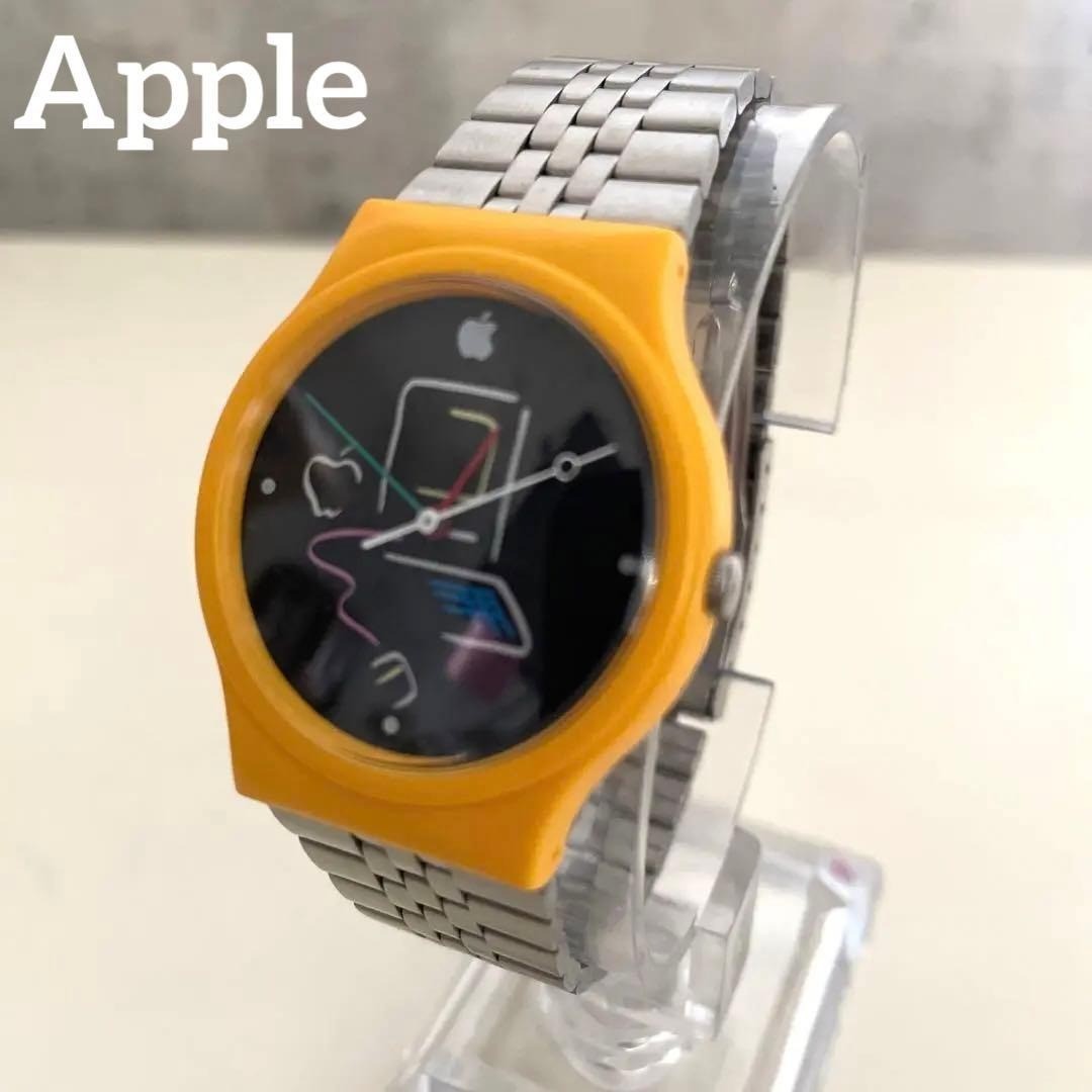 Apple Computer Novelty Analog Watch Picasso Color Yellow No Box Used