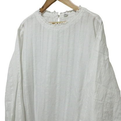45R Indian Karami Lace Dress Long Sleeve Long One Piece 7045092 White Women USED