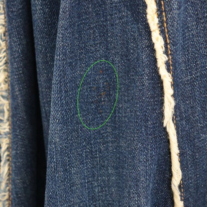 Christian Dior 100％ Cotton Cut-Off Fringe Denim Skirt Women Size 36 Indigo