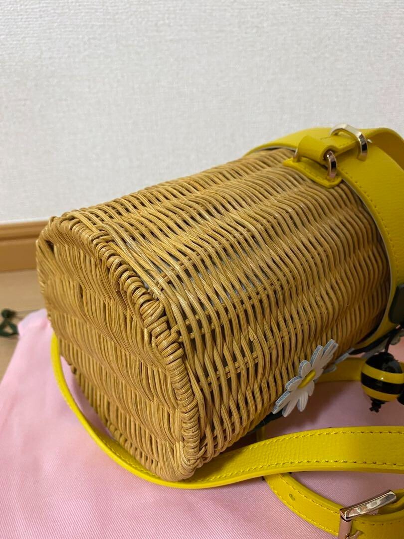 Kate Spade BUZZ HONEY POT Crossbody BEE Wicker Yellow Bag