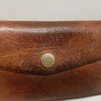 Phigvel Leather Trucker Wallet Brown Long Currency Clip Used