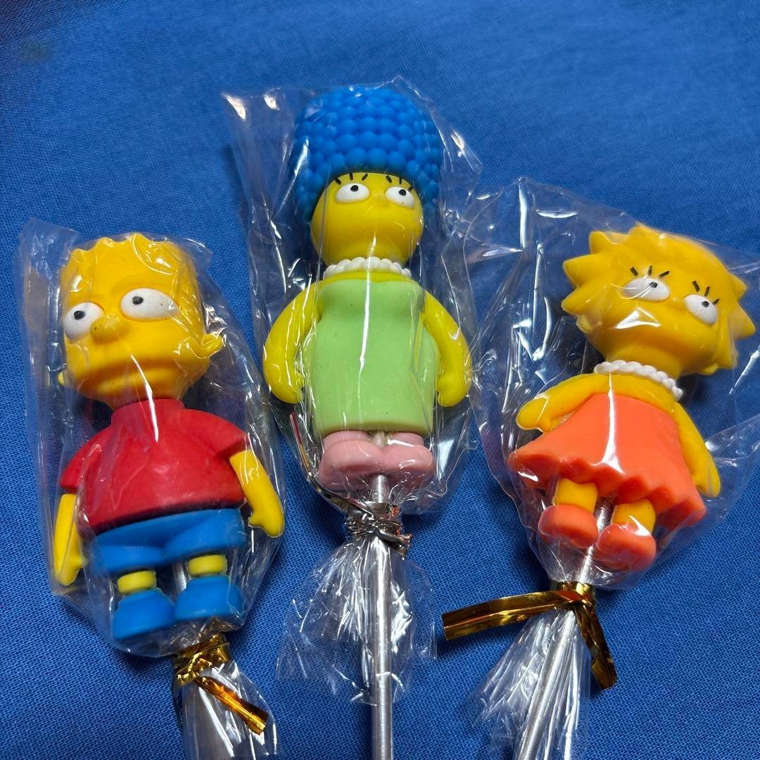 Rare Vintage The Simpsons 3-Piece Garden Pick Set: Marge/Bart/Lisa