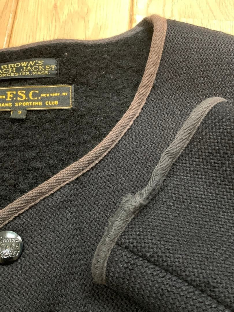 Freeman's No Collar Cardigan Beach Jacket in Browns Beach Cloth