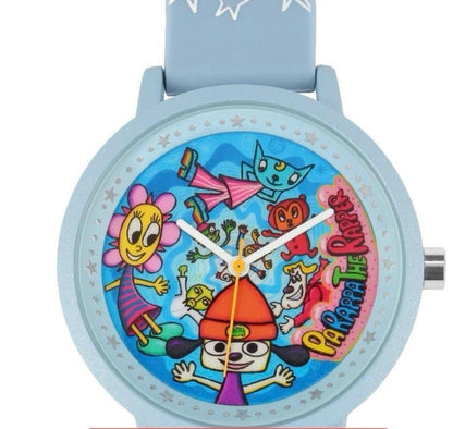 PaRappa the Rapper Alloy Case Silicon Band Mineral Glass Watch Rare