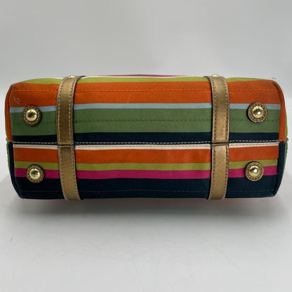 Coach Tote Bag Canvas Multicolor Stripe