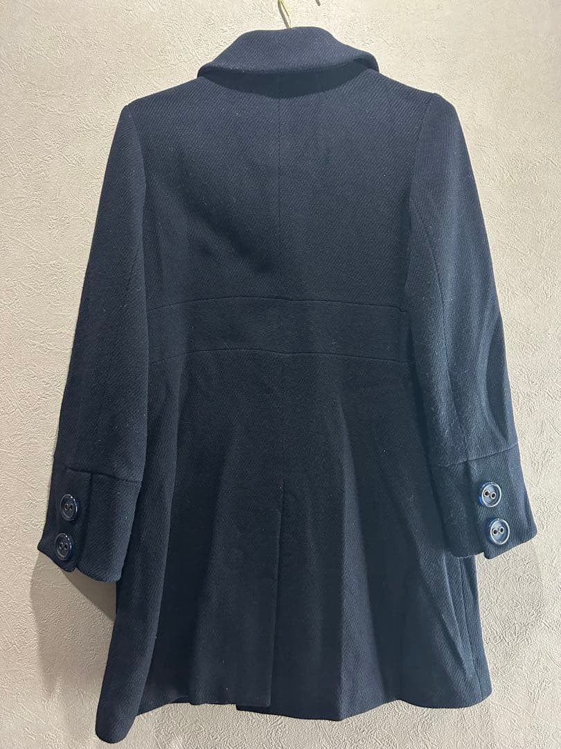 MARK JACOBS Wool Nylon Coat Dark Navy Lined Fur Size 6 MJ1225094