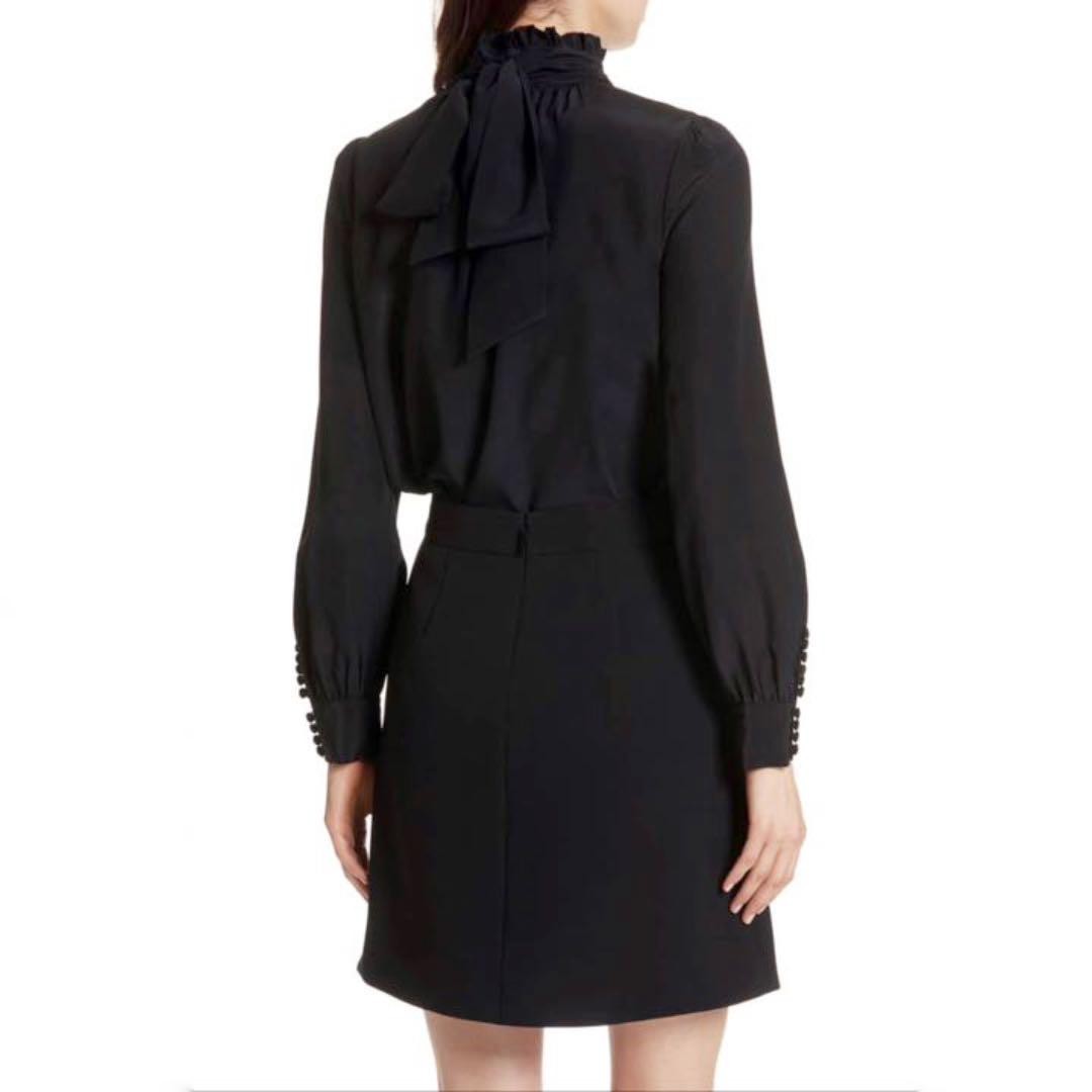 Kate Spade Floral Embroidery Ribbon Silk Blouse Kate Spade