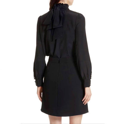 Kate Spade Floral Embroidery Ribbon Silk Blouse Kate Spade