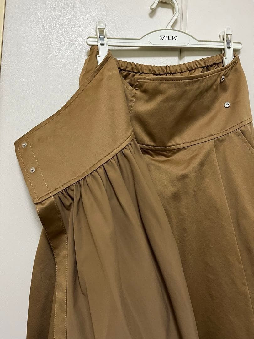 Tsumori Chisato Asymmetric Wrap Skirt Nylon Beige Used Japan