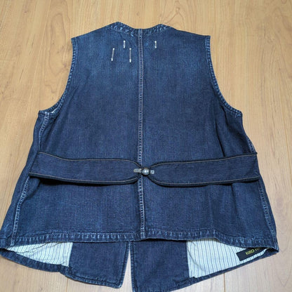 KAPITAL Denim double button Vest Cotton100% Used Excellent+ Vintage Japan
