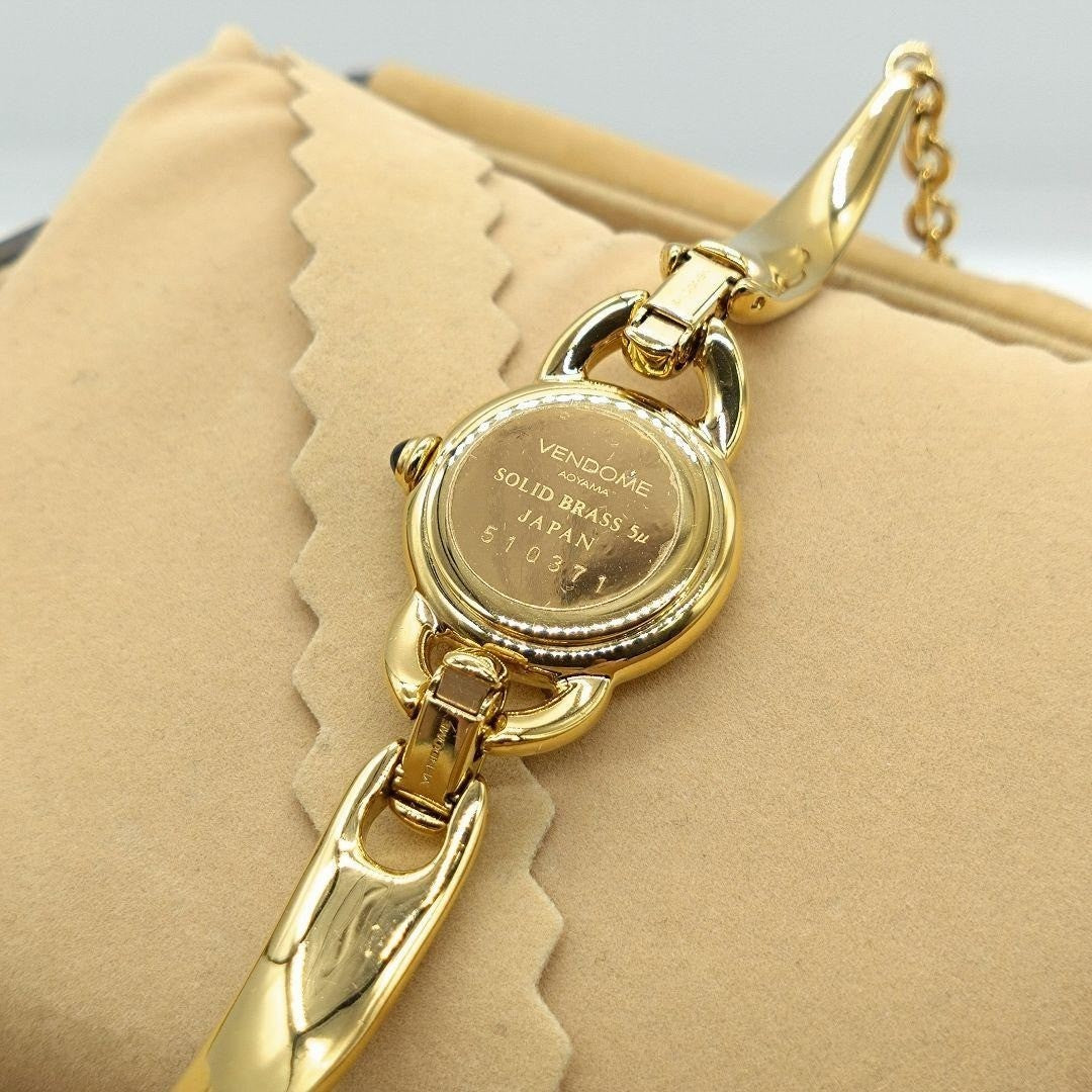 Vendome Aoyama Gold Ladies Quartz Watch Bracelenl, Used From Japan