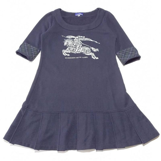 Burberry Blue Label Nova Check Dress Navy Size 38 Elegant Design