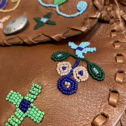 Ralph Lauren Western Fringe Concho Shoulder Bag Bead Embroidery Brown Used Rare