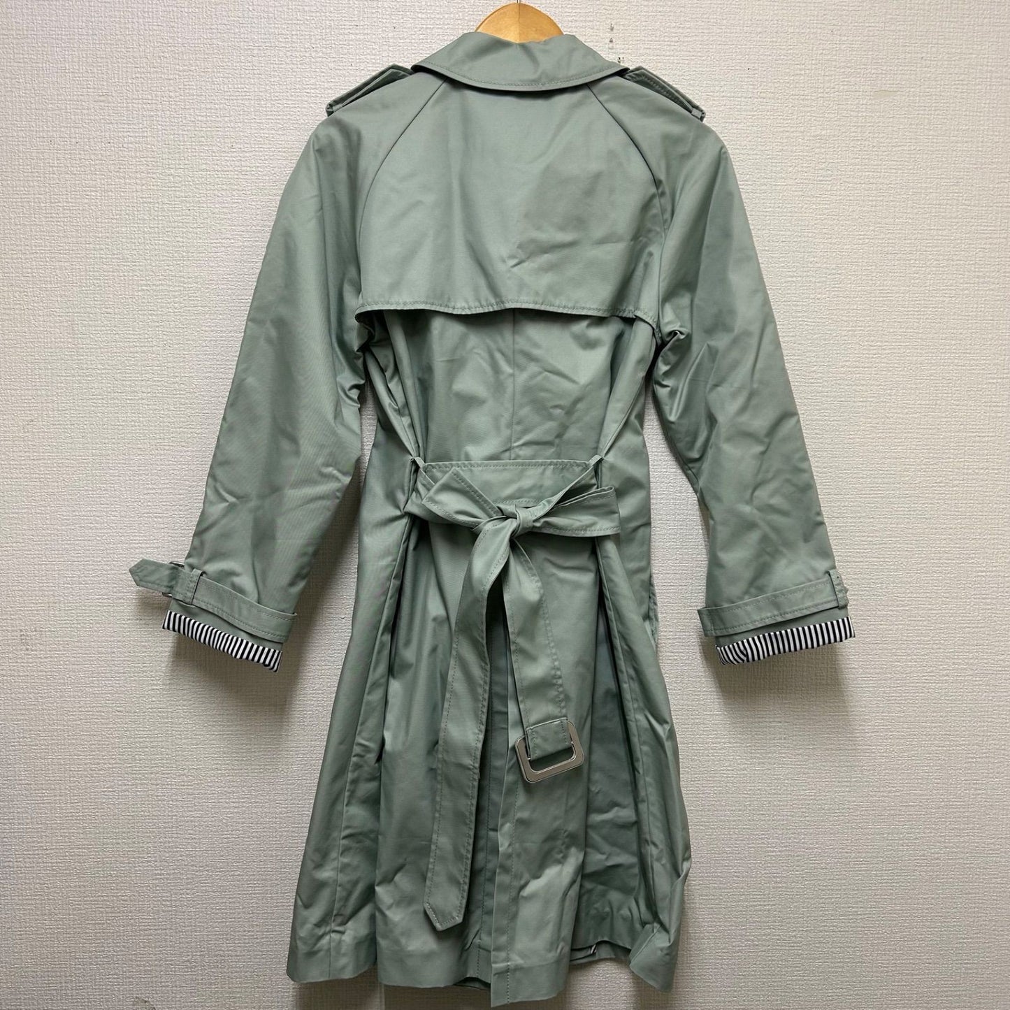 Kate Spade Light Green Ruffled Trench Coat Size S