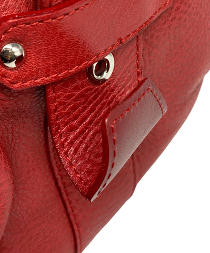 LONGCHAMP x KATE MOSS Leather Mini Boston Bag Red Hand Bag Womens Authentic